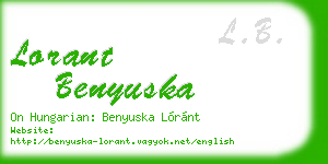 lorant benyuska business card
