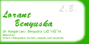 lorant benyuska business card